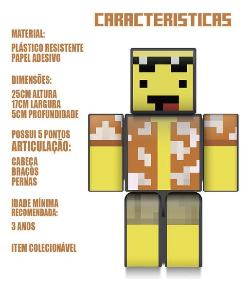 Imagem de Boneco Mel Streamer 25 Cm Mine Craft Articulado Youtuber