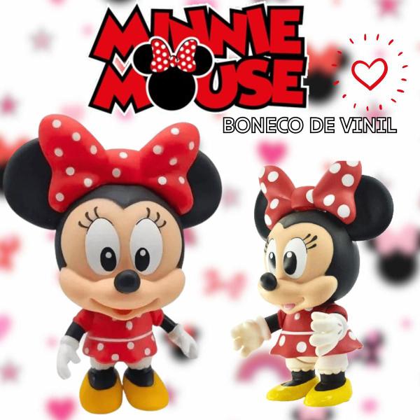 Imagem de Boneco Mickey Mouse Ou Boneca Minnie Original Disney Articulado Mini 12cm Em Vinil Líder Brinquedos