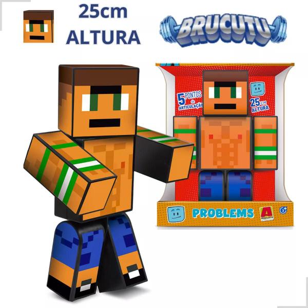 Imagem de Boneco Minecraft Brucutu Problems Youtuber Médio 25cm