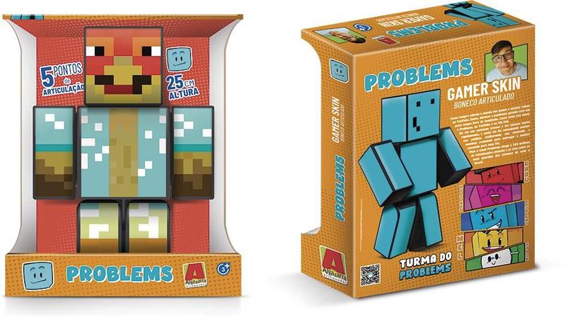 Boneco Minecraft Zé Galo 25CM Algazarra Turma do Problems - ALGAZARRA BRINQUEDOS Imagem de Boneco Minecraft Zé Galo 25CM Algazarra Turma do Problems