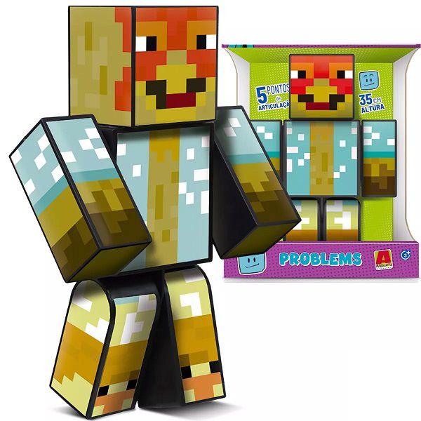 Imagem de Boneco Minecraft ZÉ Galo Problems SKIN Gamer Grande 35CM