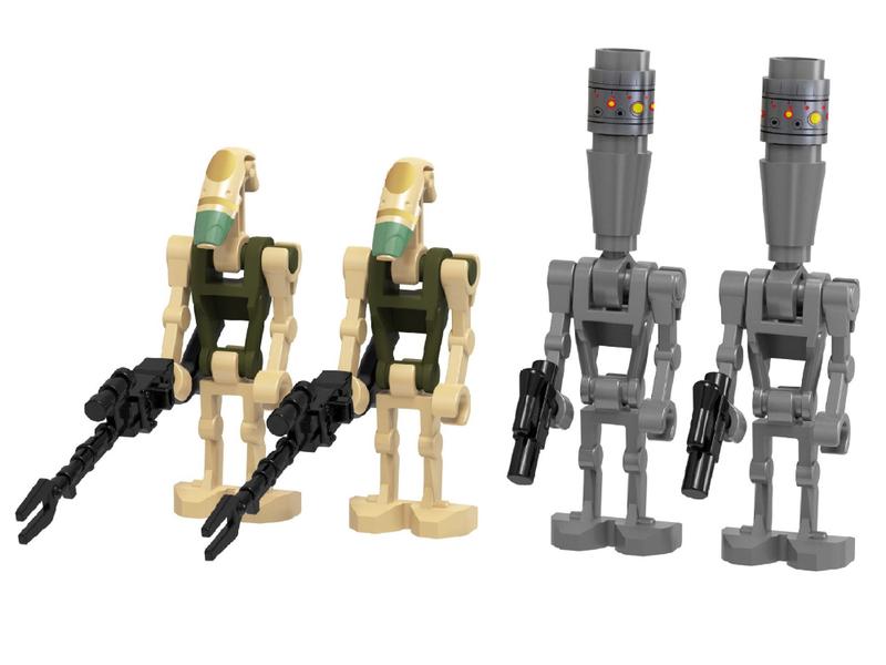 Imagem de Boneco Minifigura  IG-88 AAT e Driver Battle Droid Star Wars - 4 bonecos