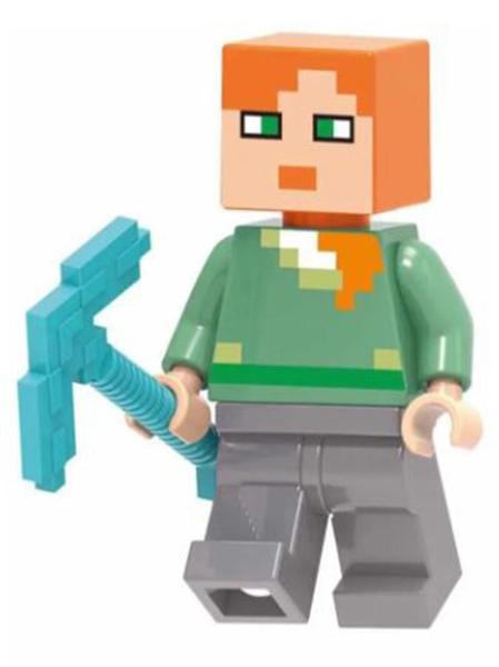 Imagem de Boneco Minifigure Blocos De Montar Alex Minecraft