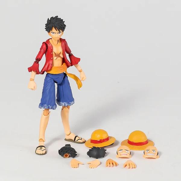 Imagem de Boneco Monkey D Luffy Articulado Anime  One Piece Action Figure Brinquedo Colecionavel Movel Flexivel Com Acessorios