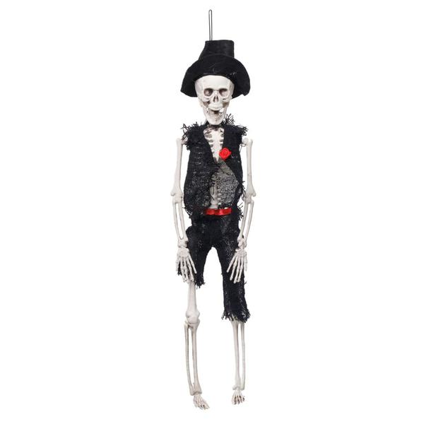 Imagem de Boneco Noivo Esqueleto Pto/bco Halloween 40x9x5,5cm 29003178