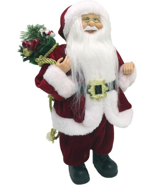 Imagem de Boneco Papai Noel Tradicional Com Saco Presente Enfeite 32cm