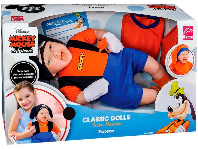 Imagem de Boneco Pateta 48cm Classic Dolls Recém Nascido - Roma Brinquedos