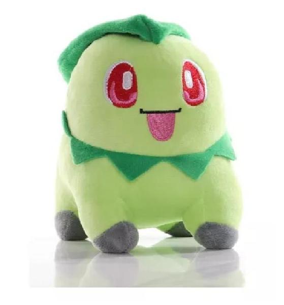 Boneco Pelucia Chikorita 20Cm Pokemon Premium Pikachu Lapras Charmander Temos Todos Personagens - Ltoyz Imagem de Boneco Pelucia Chikorita 20Cm Pokemon Premium Pikachu Lapras Charmander Temos Todos Personagens