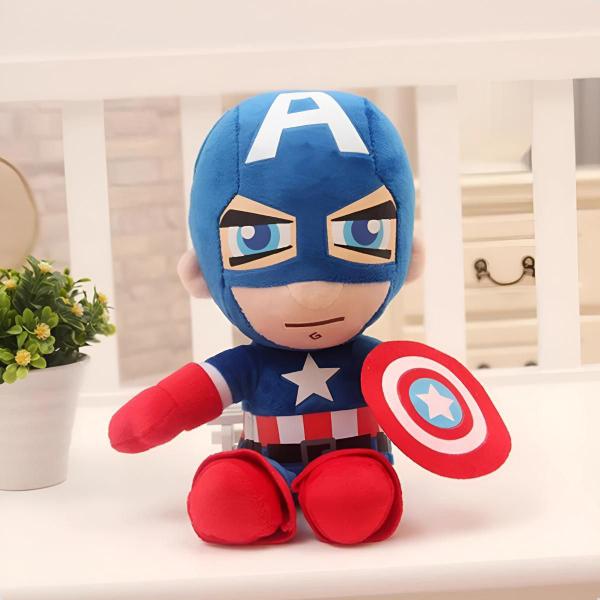 Imagem de Boneco Pelúcia Marvel Super Herói Liga Captain America