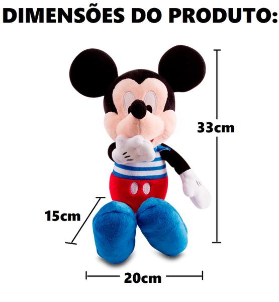 Imagem de Boneco Pelúcia Mickey 33cm Envergonhado Emite Sons Antialérgico Multikids