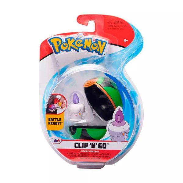 Imagem de Boneco Pokémon Clip 'N' Go com Litwick + Dusk Ball  Jazwares