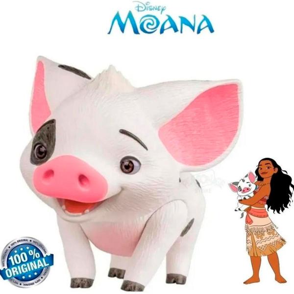 Imagem de Boneco Porquinho Puá + Galo Hei Hei Moana Disney Original