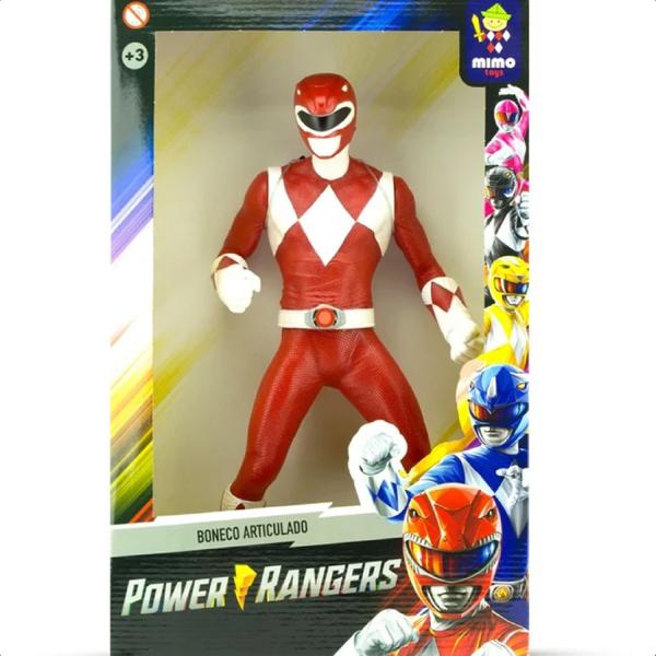 Imagem de Boneco Power Ranger Vermelho Articulado Gigante 40CM Ação E Aventura +De 3 Anos Mimo Toys - 0851