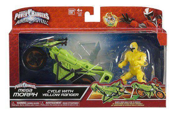 Imagem de Boneco Power Rangers Amarelo Ninja Steel + Moto Morpher