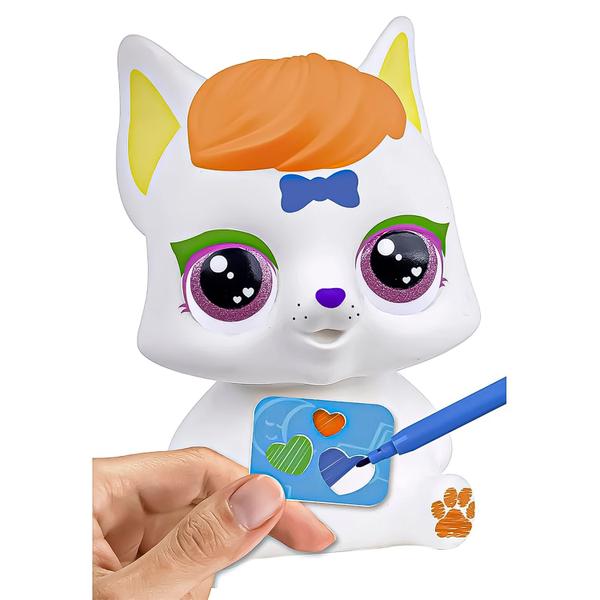 Imagem de Boneco Raposa De Brinquedo Para Pintar Colorir Com Canetas Coloridas Aprendizado Criatividade Infantil - Super Toys