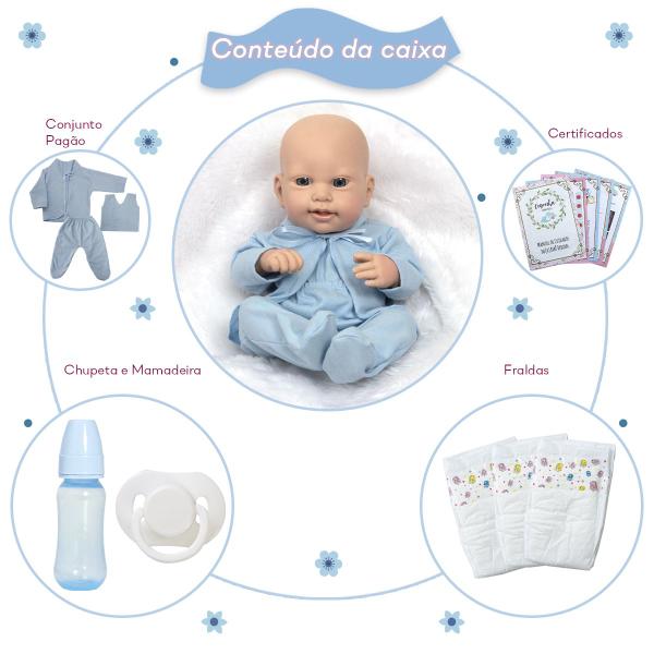 Imagem de Boneco Reborn Princípe Luca Fofinho Completo Vários Itens