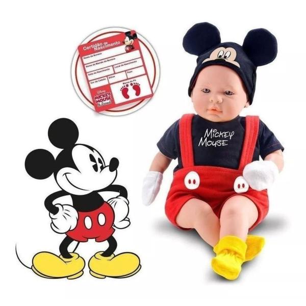 Imagem de Boneco Recém Nascido Mickey Mouse Classic - Roma Brinquedos - Criança Menino Menina