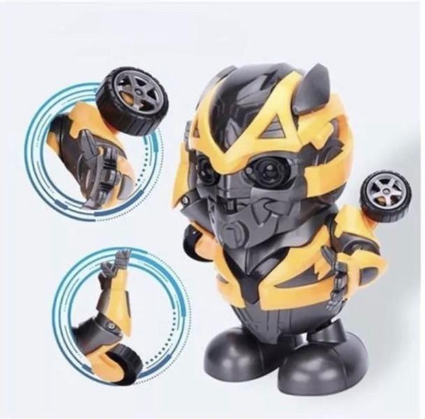 Imagem de Boneco Robô Dançarino Brinquedo Menino Transformes Bumblebee