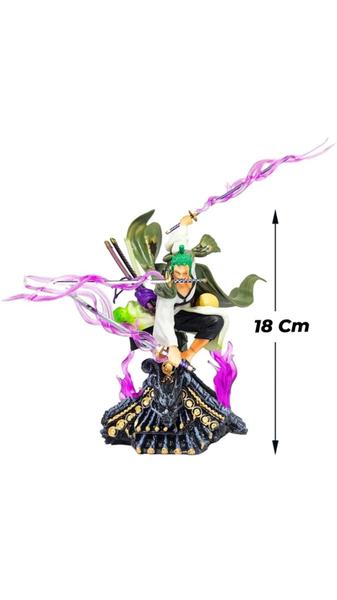 Boneco Roronoa Zoro Ninja 3 Espadas Anime One Piece Action Figure