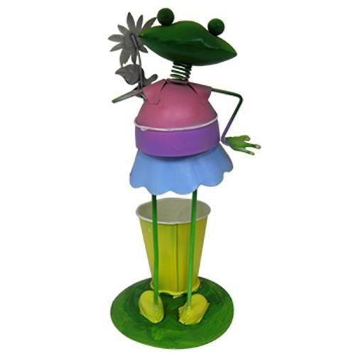 Imagem de Boneco Sapo Balde De Flor Enfeite Decoraçao Jardim Flores