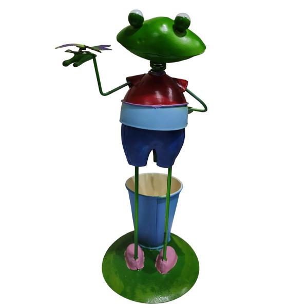 Imagem de Boneco Sapo Decoraçao Jardim Balde de Flor Enfeite Quintal Varanda Ambiente Externo