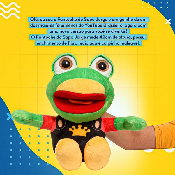 Imagem de Boneco Sapo Jorge Fantoche Personagem Youtube 42cm Fofinho