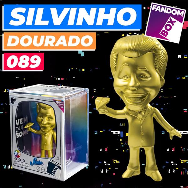 Imagem de Boneco Silvinho Fandom Box Silvio Santos Dourado 11Cm Apresentador Colecionavel Edição Especial - Lider Brinquedos