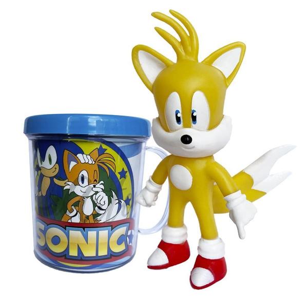 Imagem de Boneco Sonic E Tails Com Caneca Personalizada De 350Ml