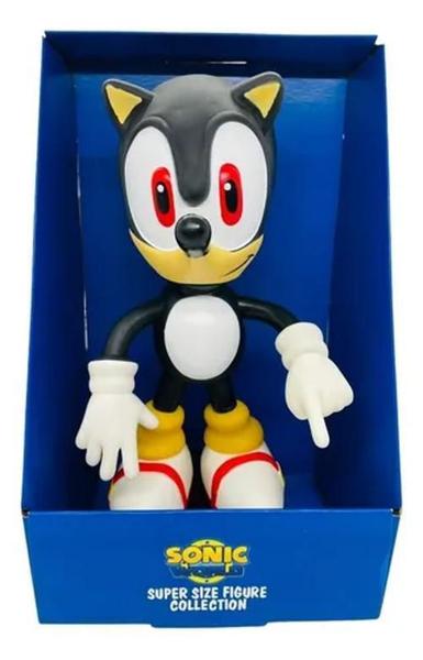 Imagem de Boneco Sonic Preto Articulado 25Cm Vinil Brinquedo