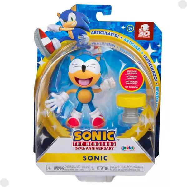 Imagem de Boneco Sonic Sorrindo Articulado Sonic The Hedgehog C/ Acessório 04253D - Sunny