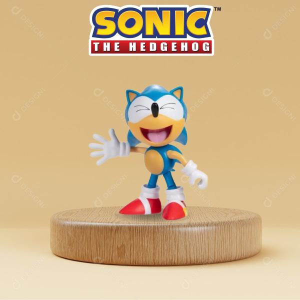 Imagem de Boneco Sonic Sorrindo Articulado Sonic The Hedgehog C/ Acessório 04253D - Sunny