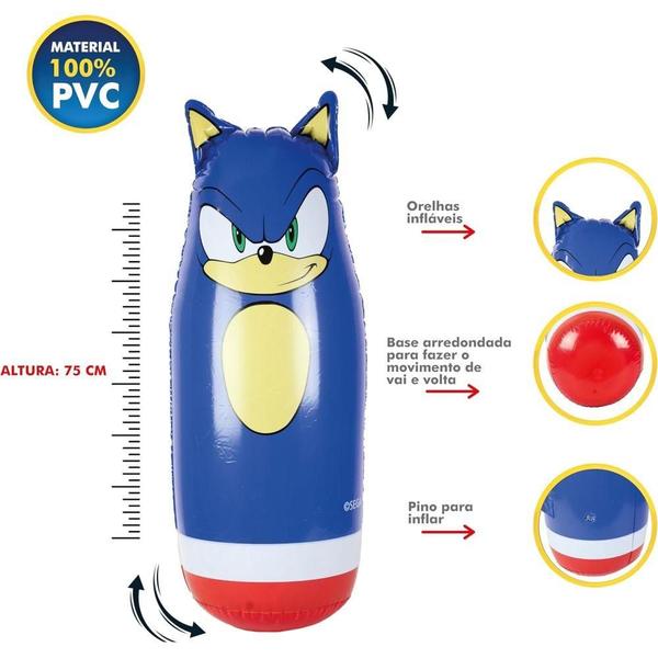 Imagem de Boneco Sonic Teimosinho S017 Inflável 75 cm - Bbr