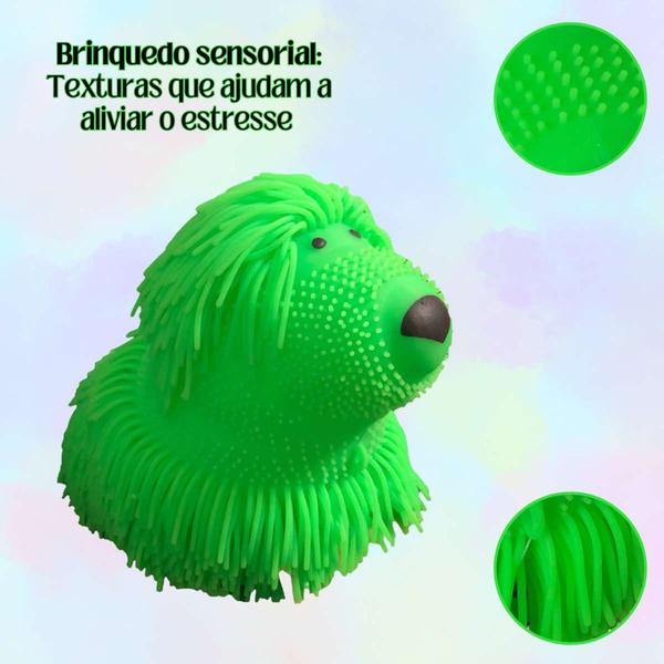 Imagem de Boneco Squish Anti Stress Cachorro Brinquedo De Apertar Com Luz Led