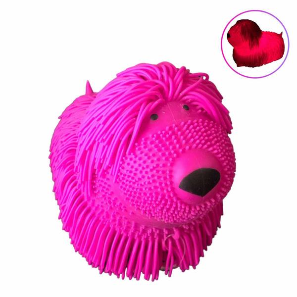 Imagem de Boneco Squish Anti Stress Cachorro Brinquedo De Apertar Com Luz Led