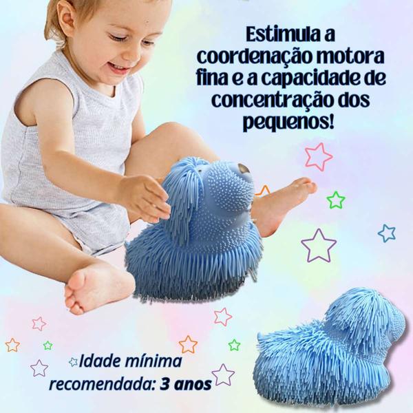 Imagem de Boneco Squish Anti Stress Cachorro Brinquedo De Apertar Com Luz Led