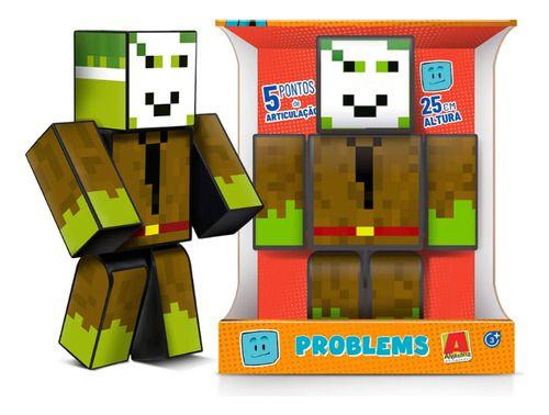 Imagem de Boneco Stick Minecraft 25 Cm Turma Do Problems Algazarra