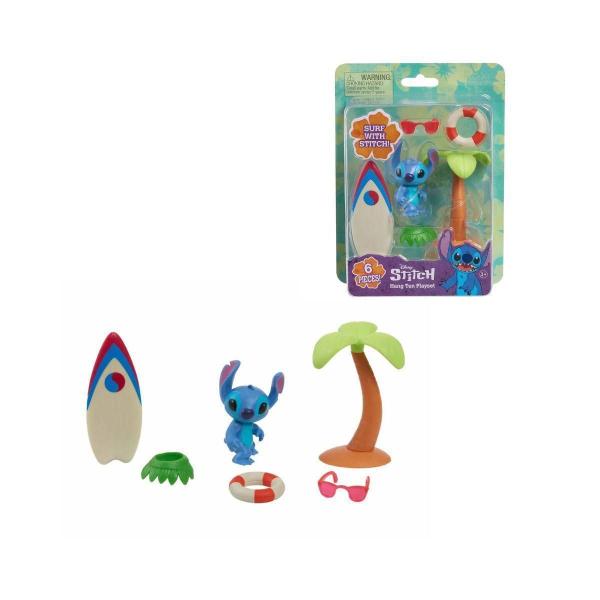 Imagem de Boneco Stitch 5Cm Surfe Com Acessórios Hang Ten Sunny