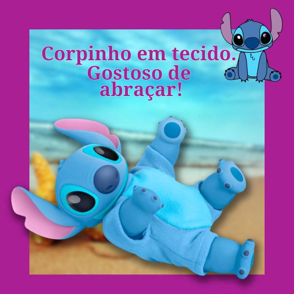 Imagem de Boneco Stitch Baby Original Corpinho De Tecido Com Certidão de Nascimento Lilo 34,5cm Infantil Roma