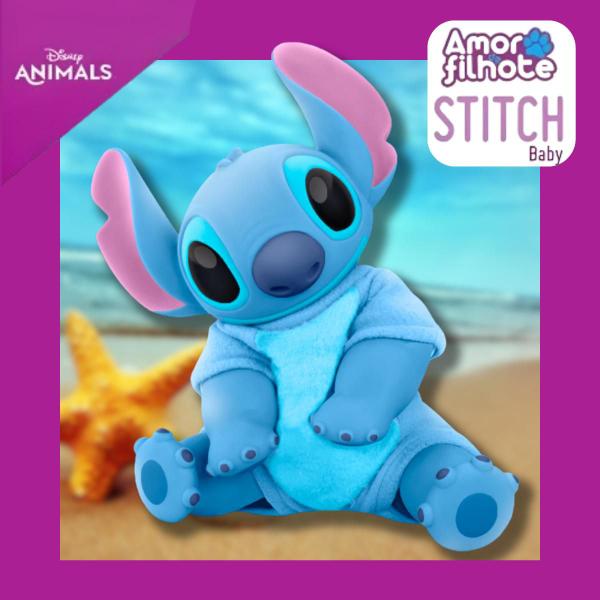 Imagem de Boneco Stitch Baby Original Corpinho De Tecido Com Certidão de Nascimento Lilo 34,5cm Infantil Roma