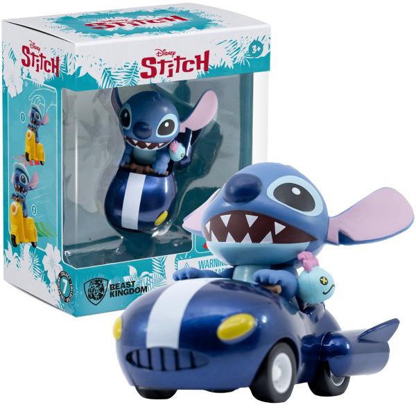 Imagem de Boneco Stitch Com Veículo De Fricção Colecione Carrinho Azul - 4391 Sunny