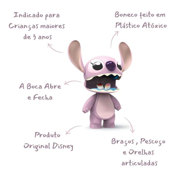 Imagem de Boneco Stitch Ou Angel 25cm Original Disney  Elka  Articulado Abre E Fecha A Boca Crianças +3 Anos