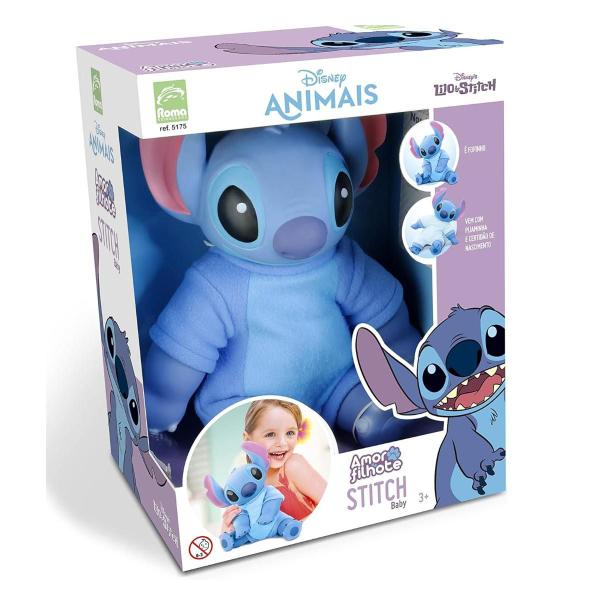 Imagem de Boneco Stitch Pelucia Vinil Macio Cheiroso Amor de Filhote