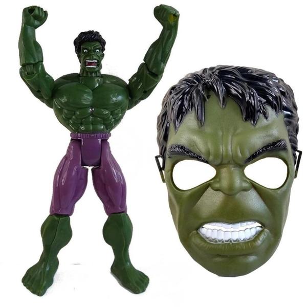 Imagem de Boneco Super Heróis  1 Boneco 25cm + 1 Mascara Personag:Hulk