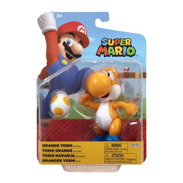 Imagem de Boneco Super Mario Articulado Yoshi Laranja 10Cm - Candide