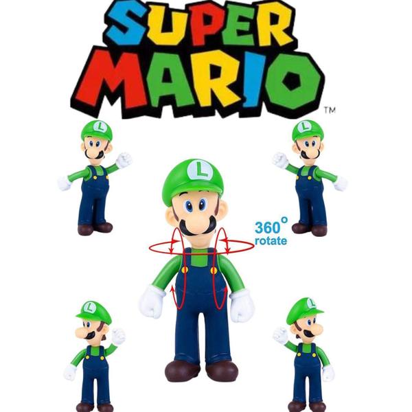 Imagem de Boneco Super Mario Bros 30Cm Articulador Coleçao Model:Luigi