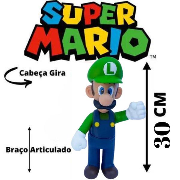 Imagem de Boneco Super Mario Bros 30Cm Articulador Coleçao Model:Luigi