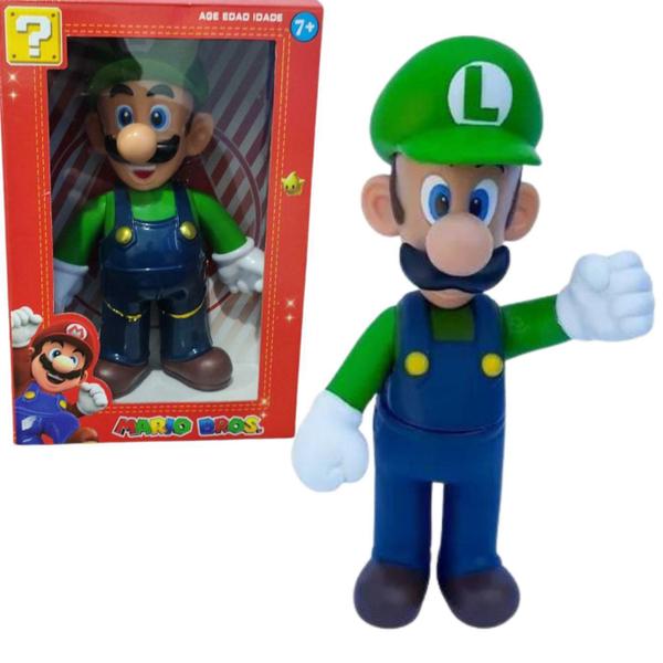 Imagem de Boneco Super Mario Bros 30Cm Articulador Coleçao Model:Luigi