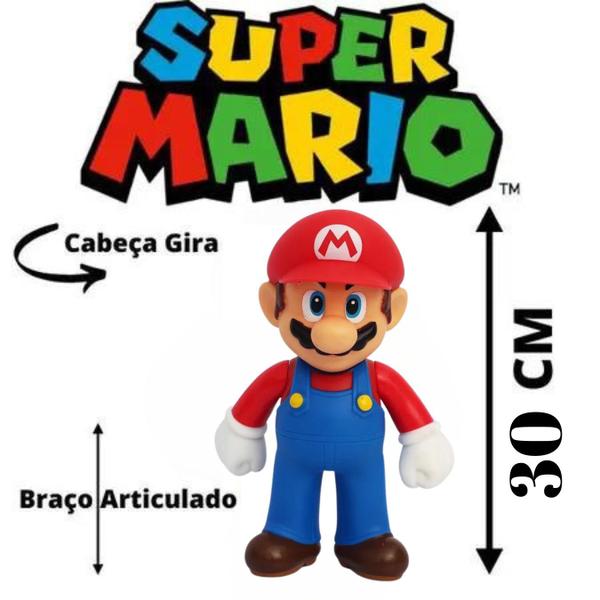 Imagem de Boneco Super Mario Bros 30cm Articulador Coleçao model:Mario