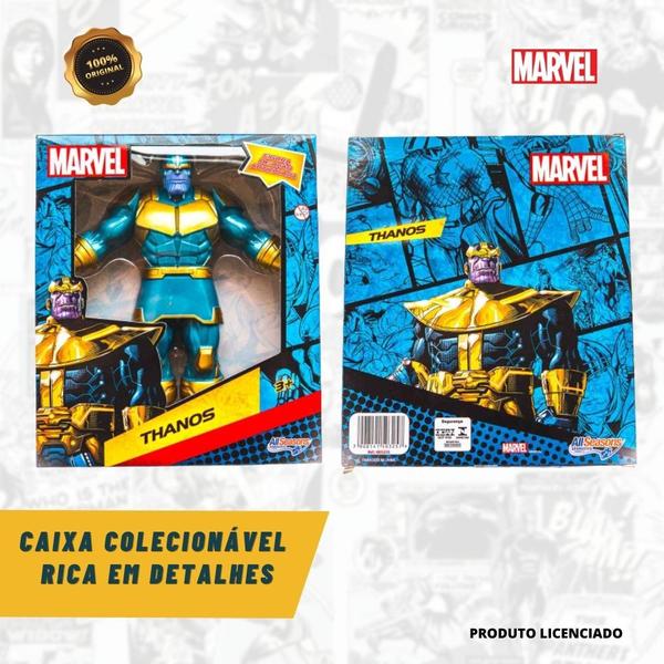 Imagem de Boneco Thanos Brinquedo Vingadores Articulado Oficial Marvel