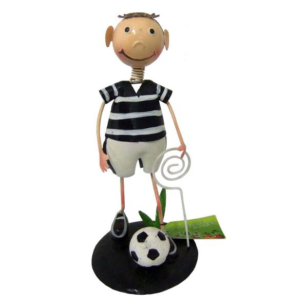 Imagem de Boneco Time Futebol Metal Mesa Estante Preto 22cm (BON-P-13)